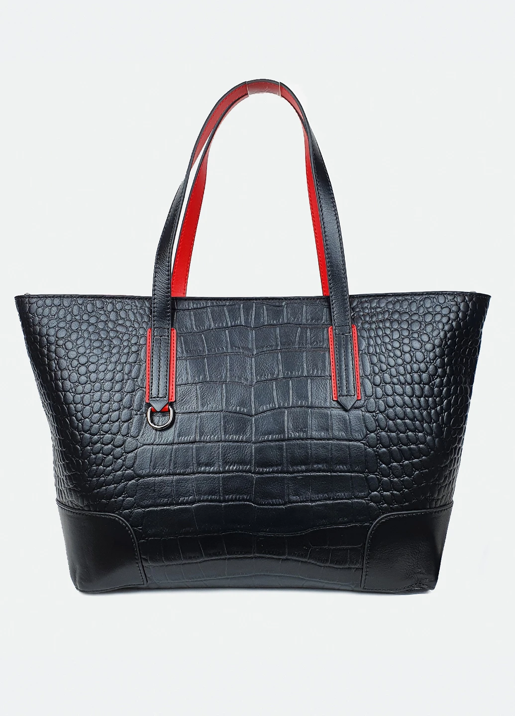 Шкіряна сумка шоппер велика на плече 6002 чорна Fashion Сумка (226284946)