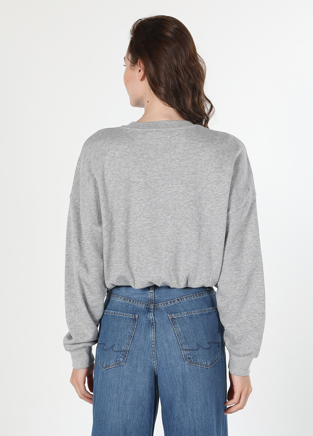 Сірий світшот Colin's напис без декору (254581196)