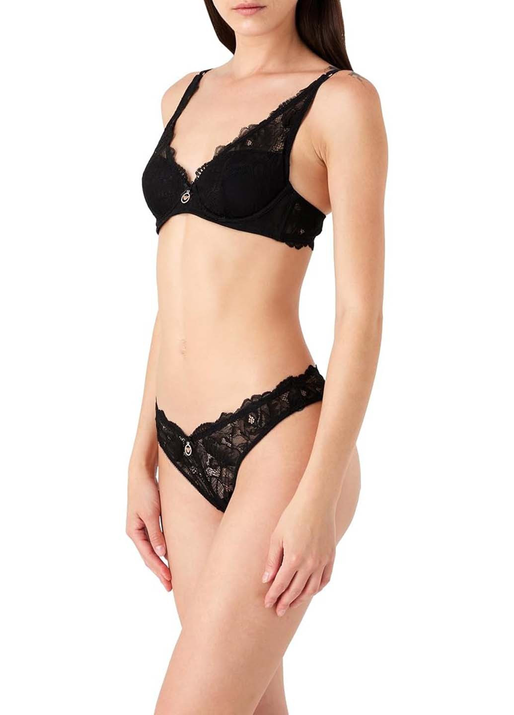 Чорний бюстгальтер Emporio Armani з кісточками поліамід