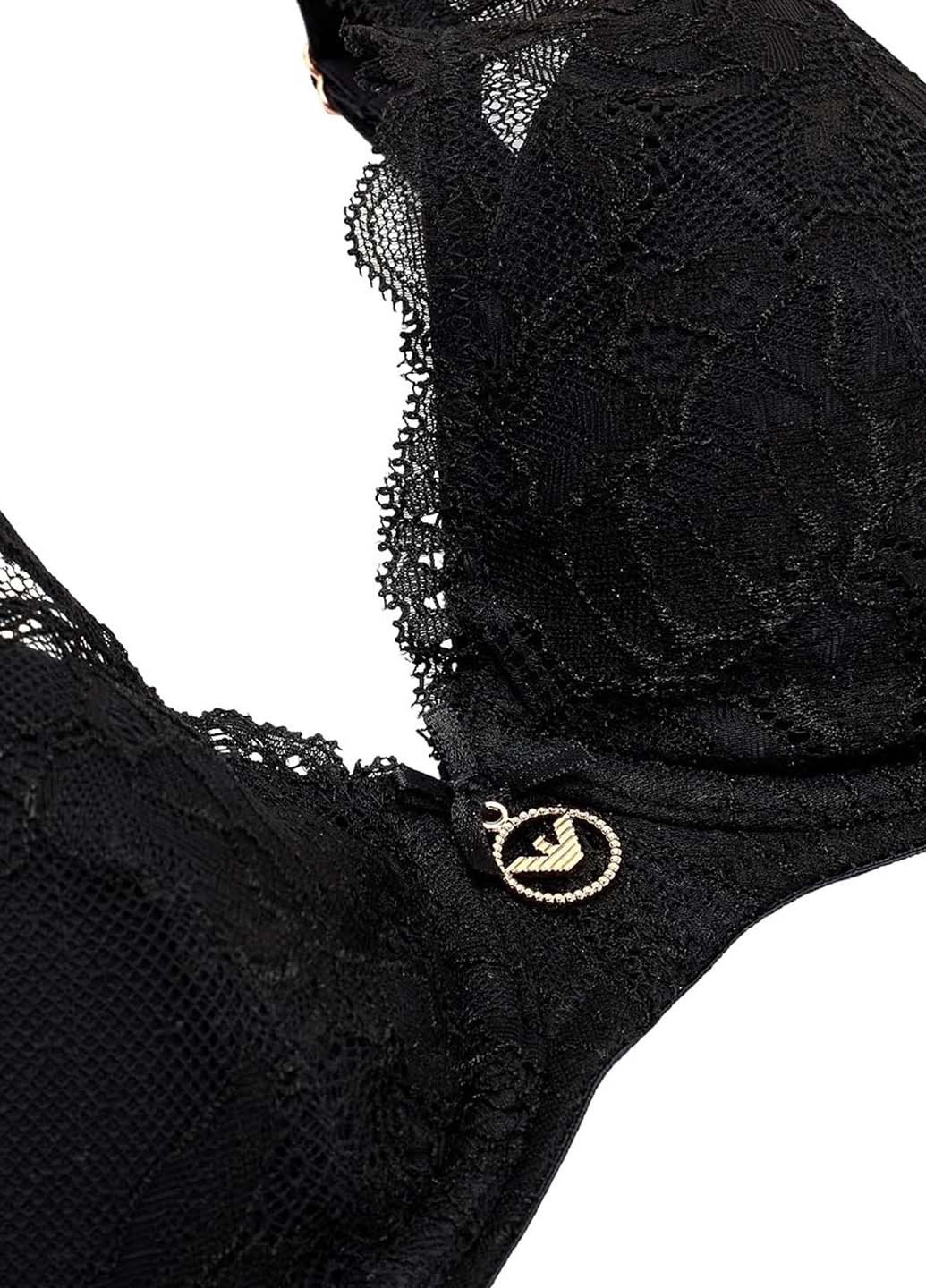 Чорний бюстгальтер Emporio Armani з кісточками поліамід