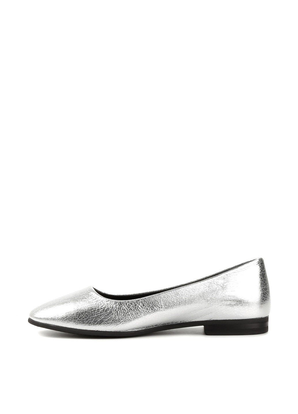 Жіночі балетки Le'BERDES | срібні однотонні без декору натуральна шкіра (360795631)