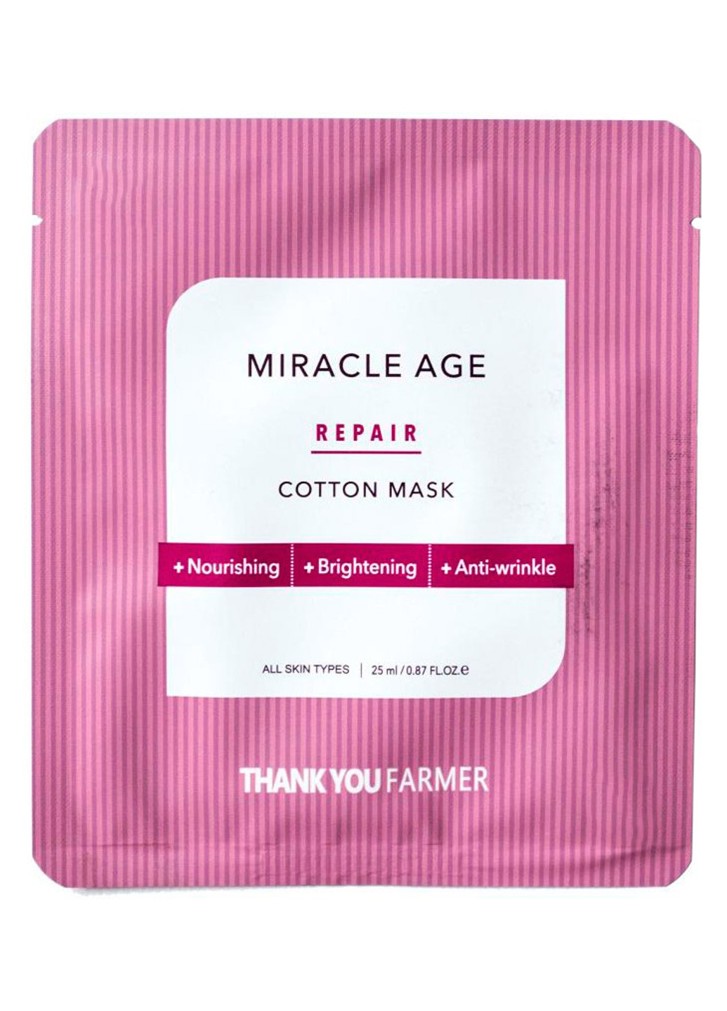 Тканинна маска для обличчя Miracle Age Repair Cotton Mask (1 шт.) Thank You Farmer (202417952)