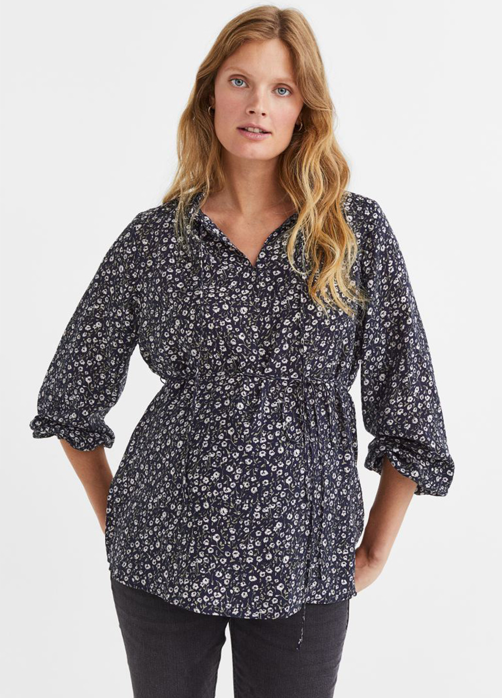 Темно-синя демісезонна блуза для вагітних H&M