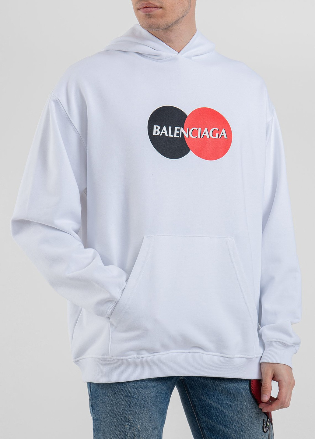 Білий бавовняний худі з логотипом Balenciaga (228877480)