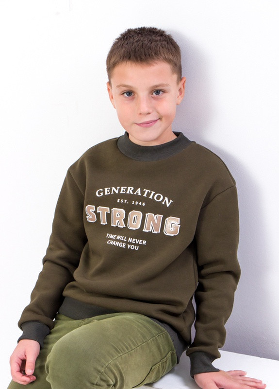 Носи своє свитшот для мальчика (подростковый) надпись хаки повседневный трикотаж