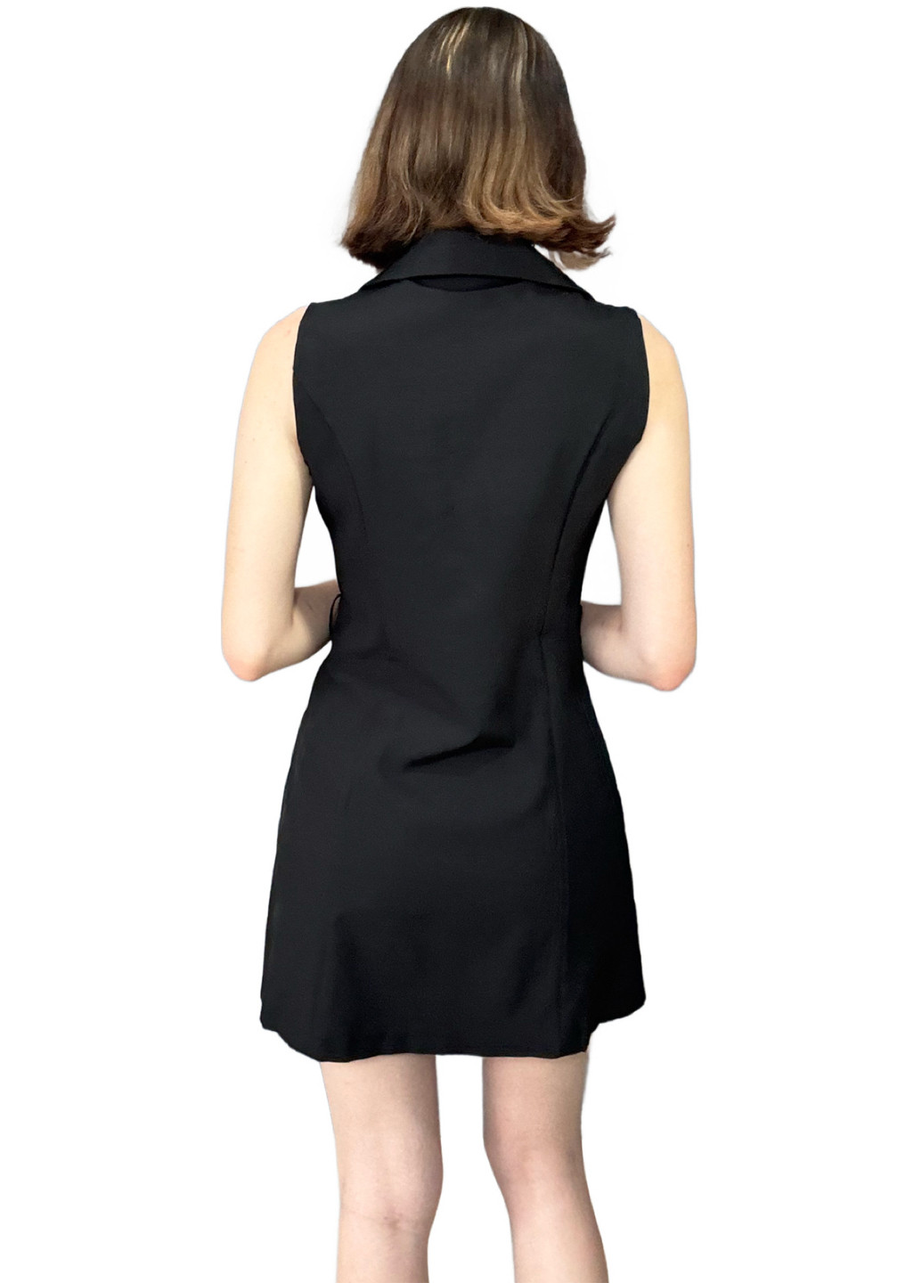 Чорна ділова, кежуал сукня сукня-жакет SHEIN однотонна