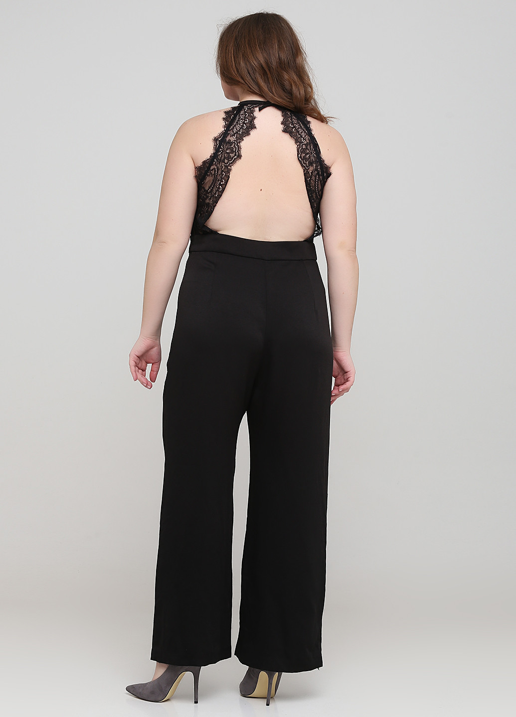 Комбинезон H&M комбинезон-брюки однотонный чёрный вечерний вискоза