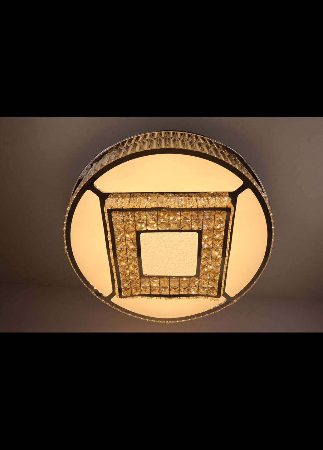 Люстра стельова кришталева LED з пультом C3132 / 800 Хром 19х72х72 см. Handmade (234540012)