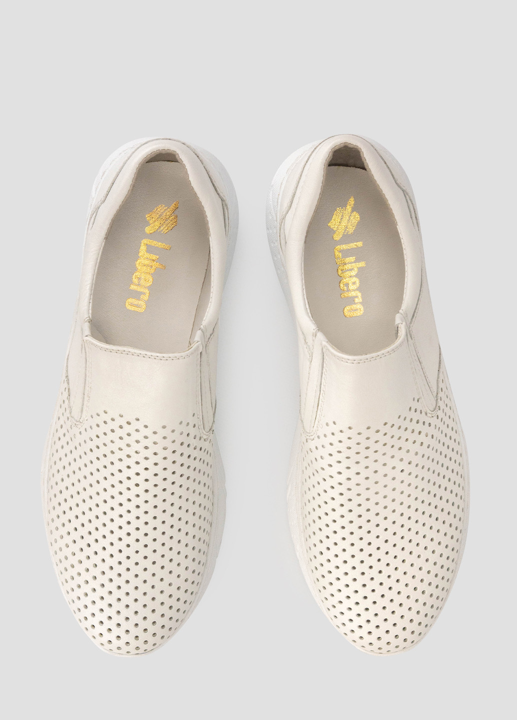 Белые кэжуал туфли Libero без шнурков