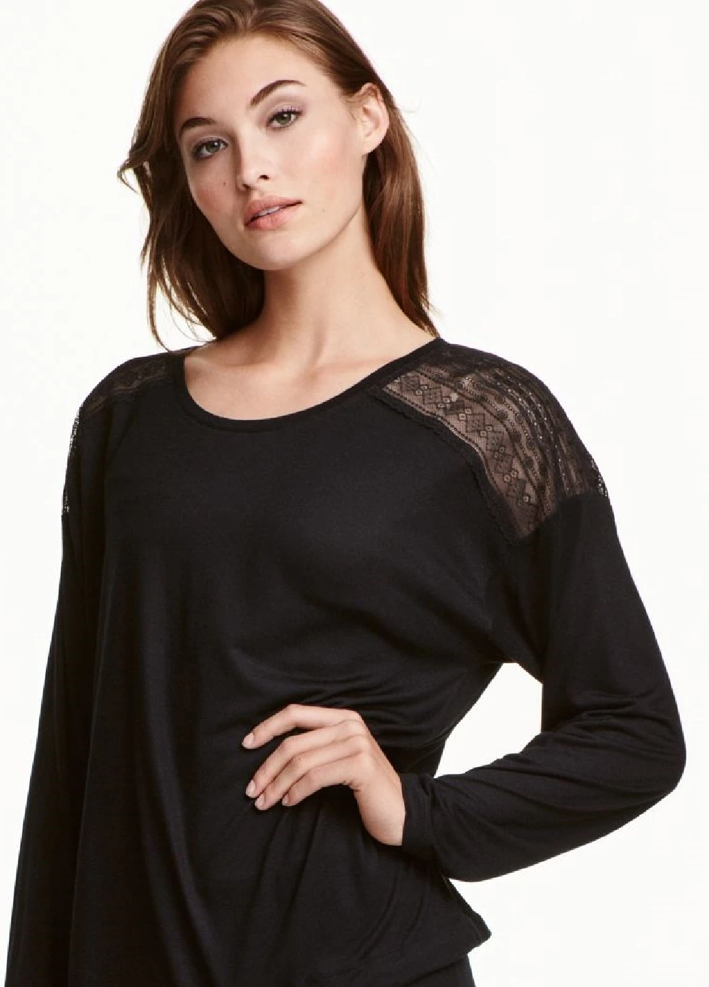 Чорна всесезон піжама (лонгслів, брюки) лонгслів + брюки H&M