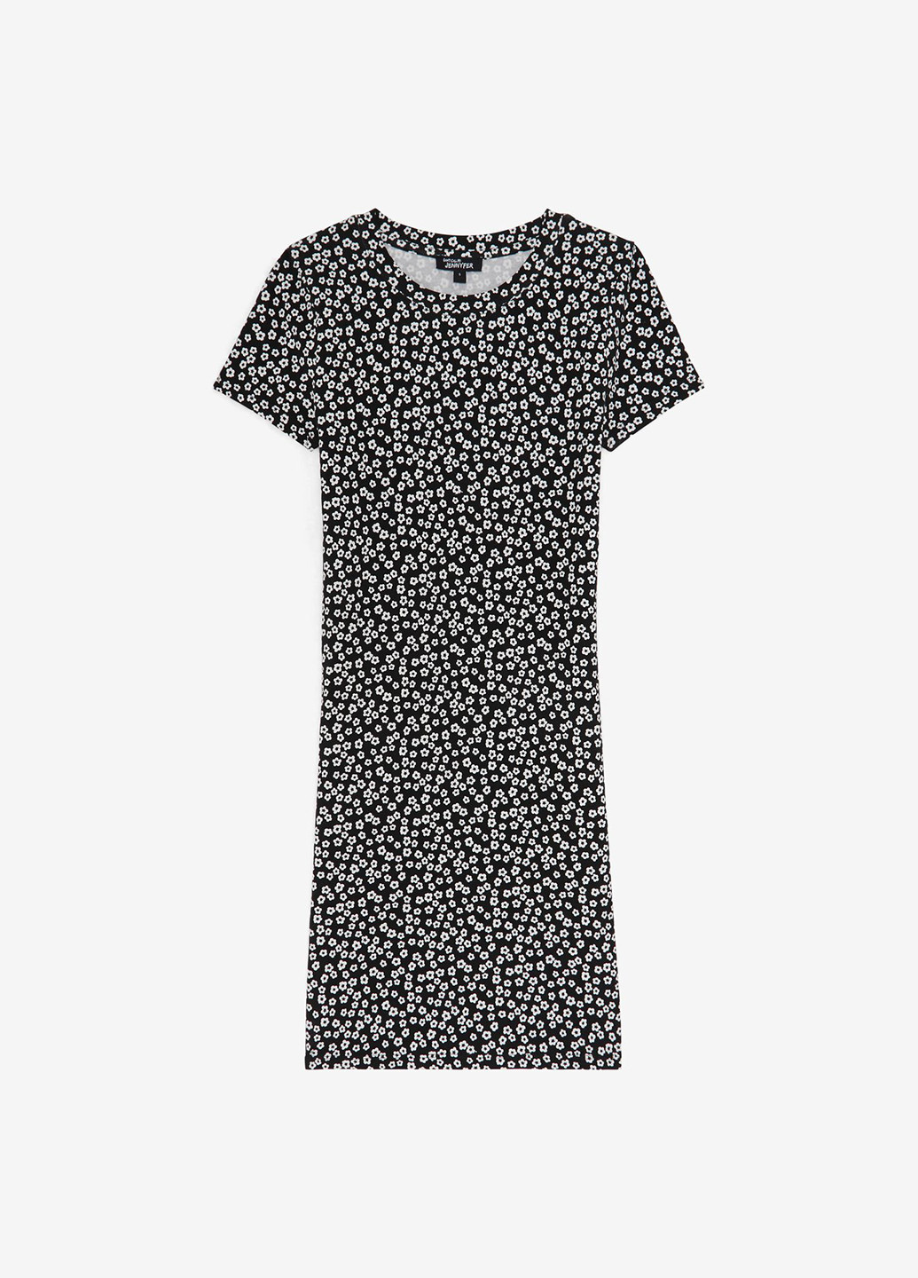Чорно-білий кежуал сукня сукня-футболка Jennyfer з квітковим принтом