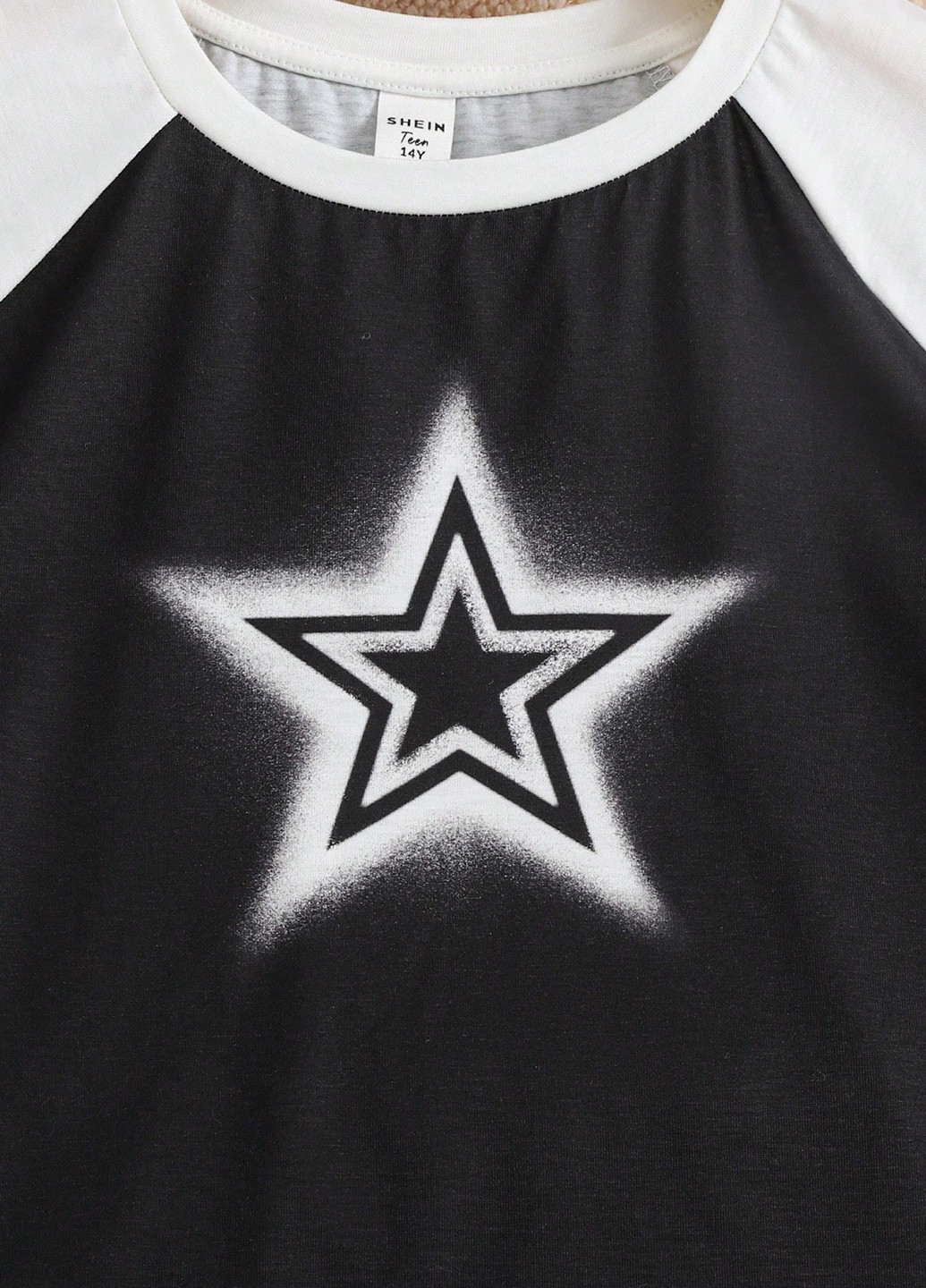 Чорно-біла всесезон піжама (футболка, шорти) футболка + шорти SHEIN