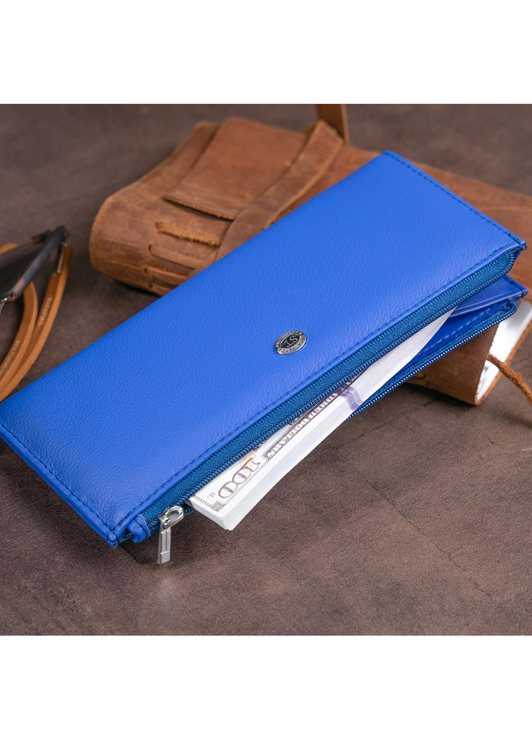 Жіночий шкіряний гаманець 19х9,5х2,5 см st leather (229458601)