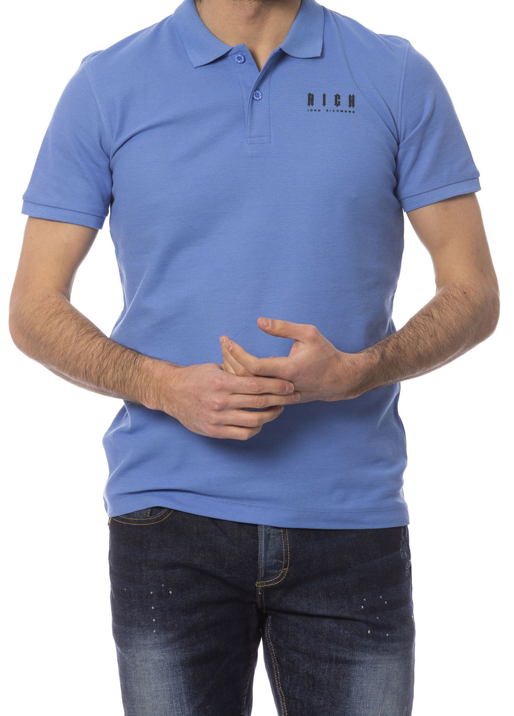 Синяя футболка-поло для мужчин Richmond с логотипом