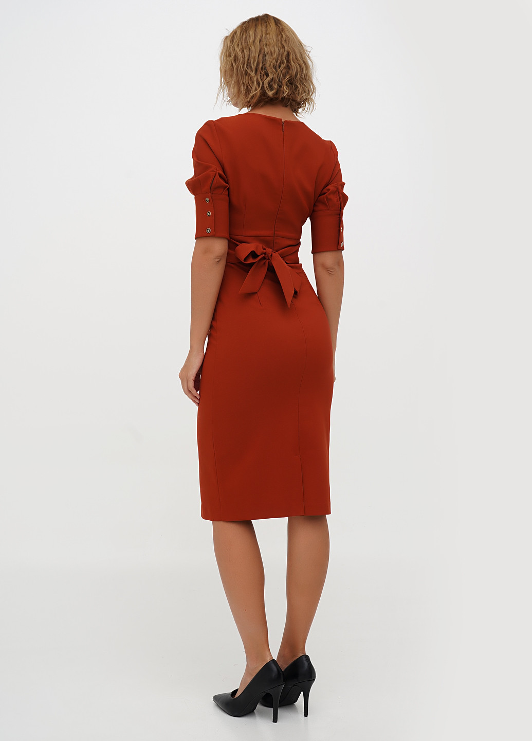 Медное кэжуал платье силуэтная Sassofono однотонное