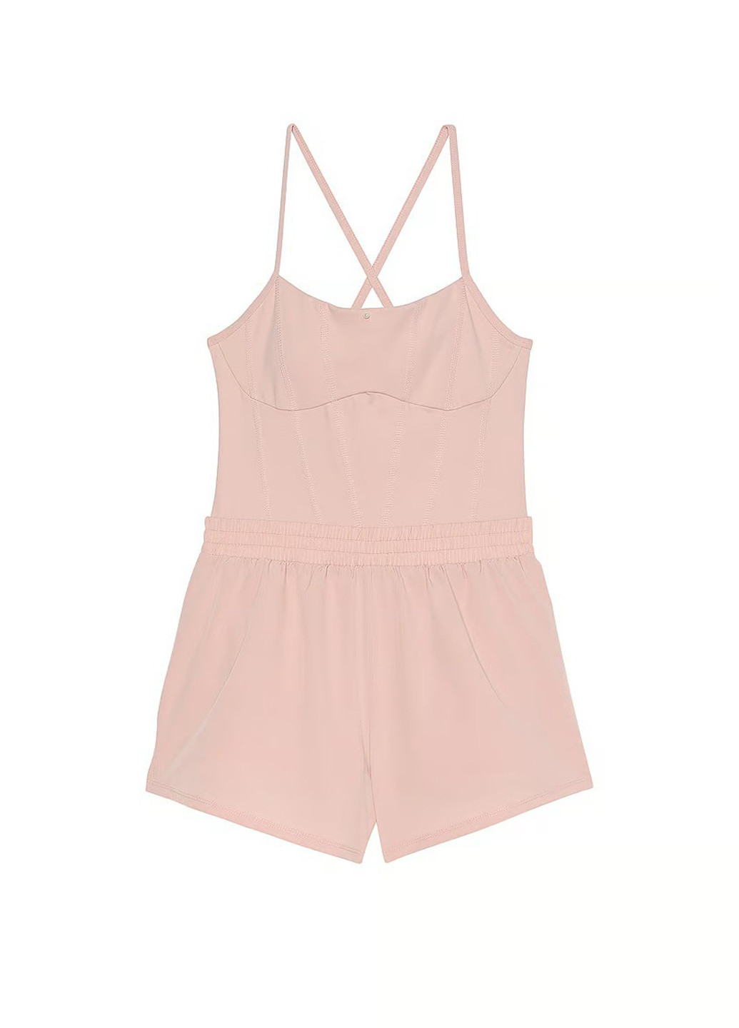 Комбинезон Victoria's Secret комбинезон-шорты однотонный пудровый кэжуал полиэстер