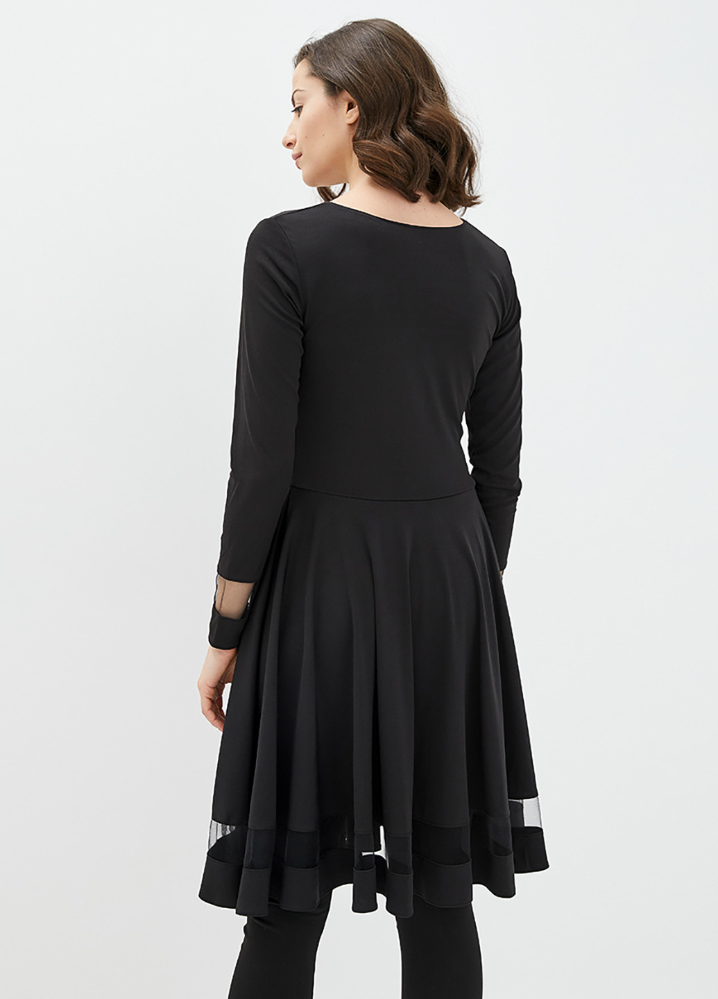 Чорна коктейльна сукня кльош Podium