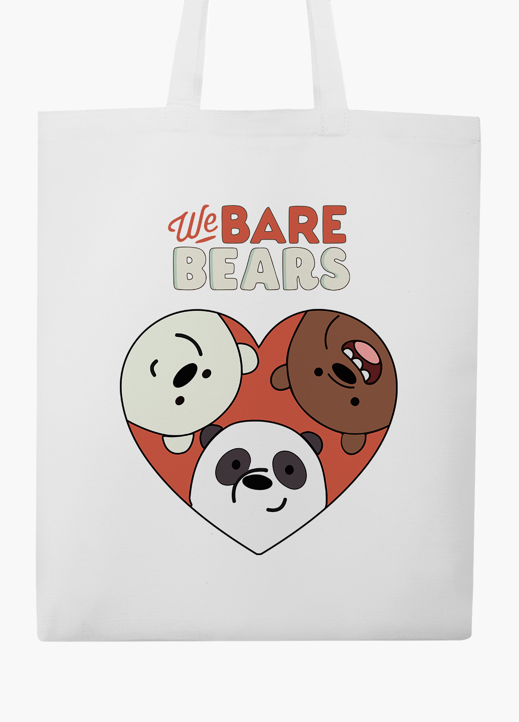 Еко сумка шоппер біла Вся правда про ведмедів (We Bare Bears) (9227-2669-WT-2) екосумка шопер 41*35 см MobiPrint (219151178)