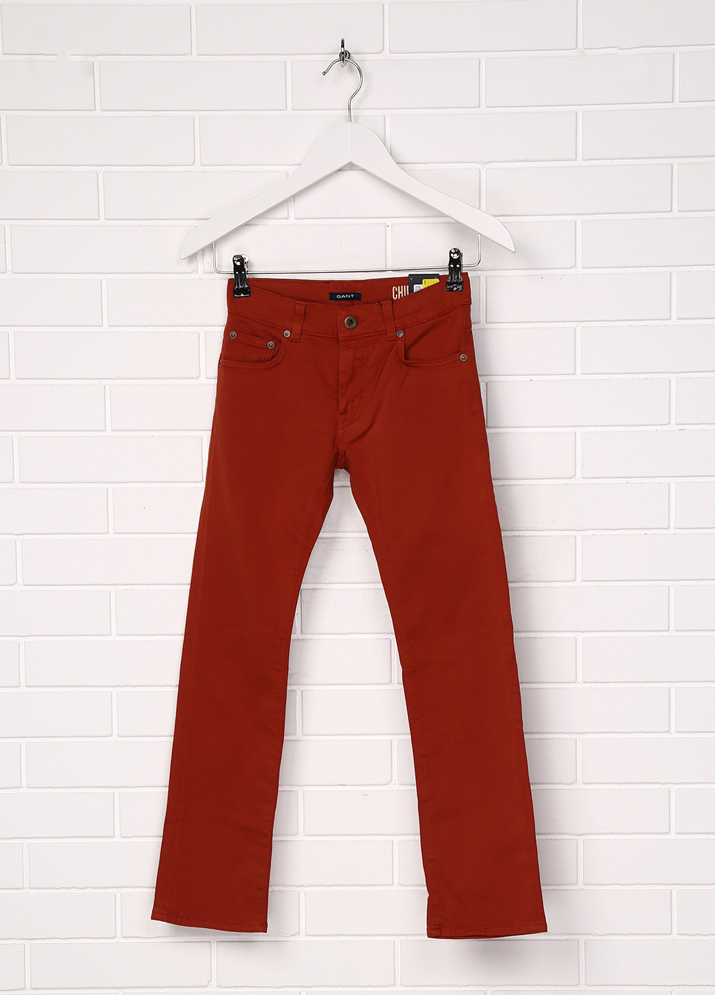 Терракотовые кэжуал демисезонные прямые брюки Gant