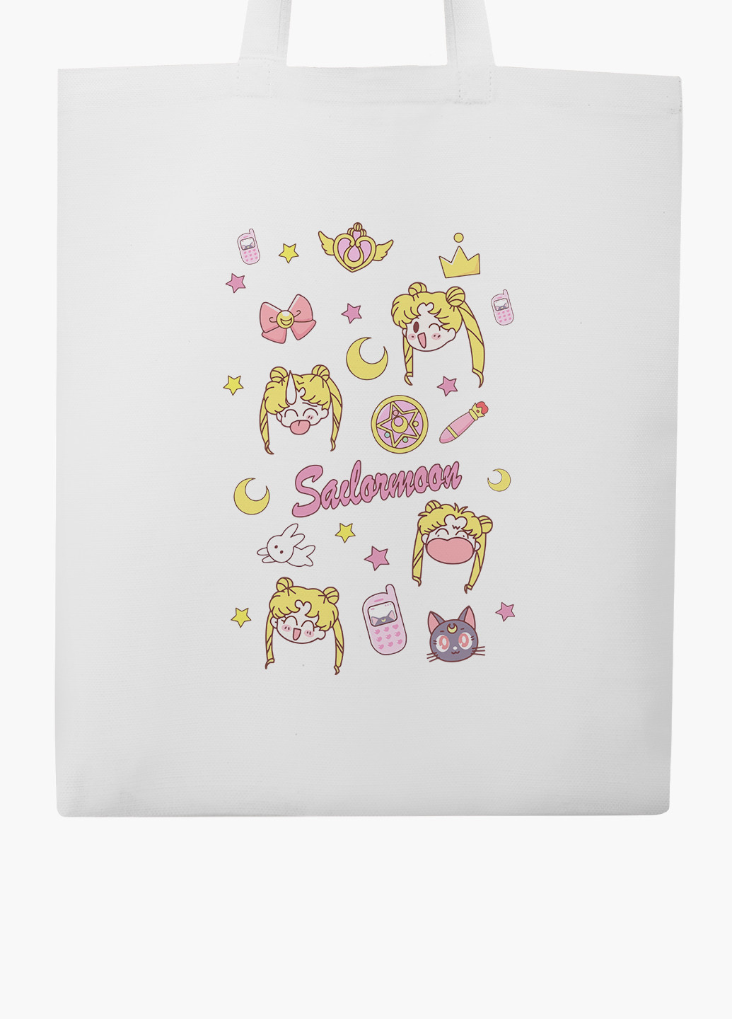 Еко сумка шоппер біла Сейлор Мун (Sailor Moon) (9227-2911-WT-2) екосумка шопер 41*35 см MobiPrint (224806246)