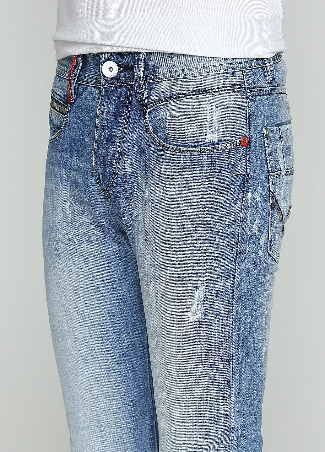 Голубые демисезонные прямые джинсы Warren Webber