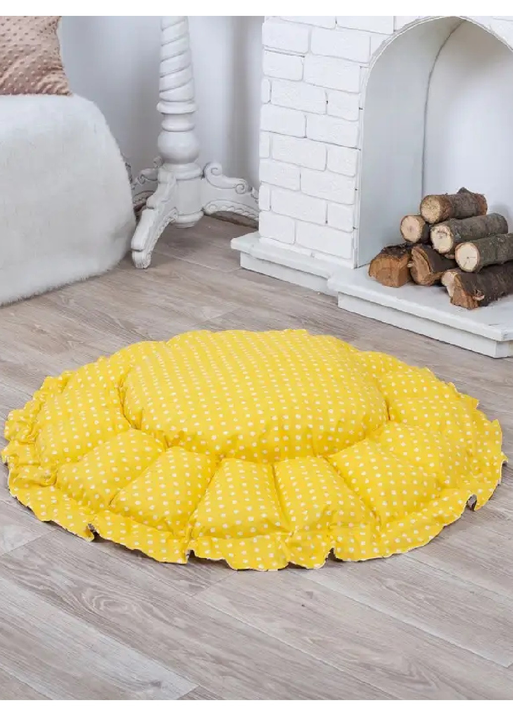 Лежак лежанка для котов и собак корзина спальное место d 100 см (243655-De) Фиолетовый с желтым Francesco Marconi (250486150)