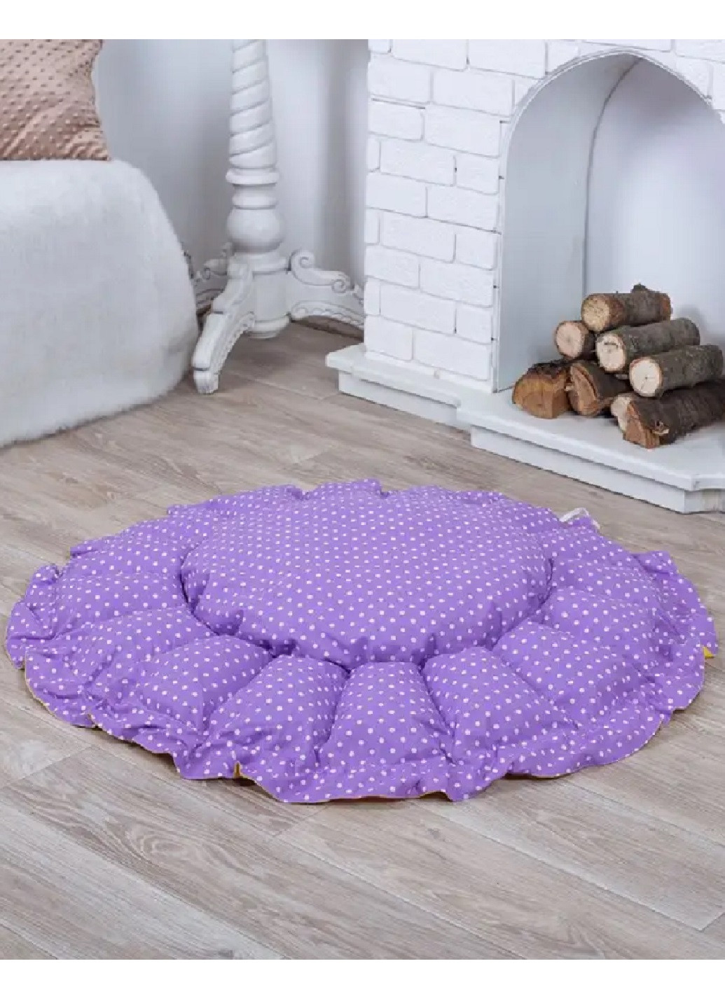 Лежак лежанка для котов и собак корзина спальное место d 100 см (243655-De) Фиолетовый с желтым Francesco Marconi (250486150)