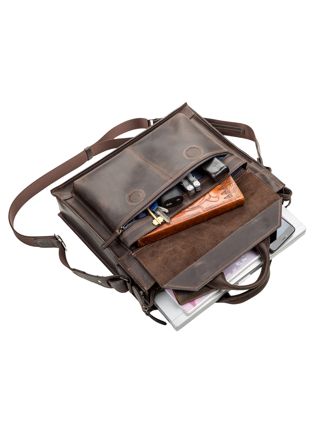 Чоловіча шкіряна сумка 37х31х9,5 см Shvigel (252128815)