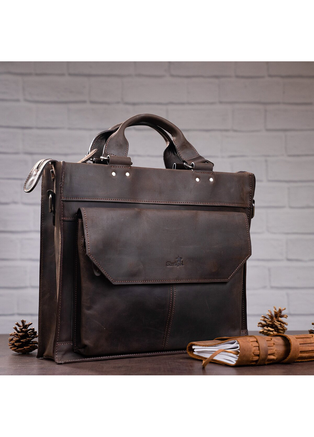 Чоловіча шкіряна сумка 37х31х9,5 см Shvigel (252128815)