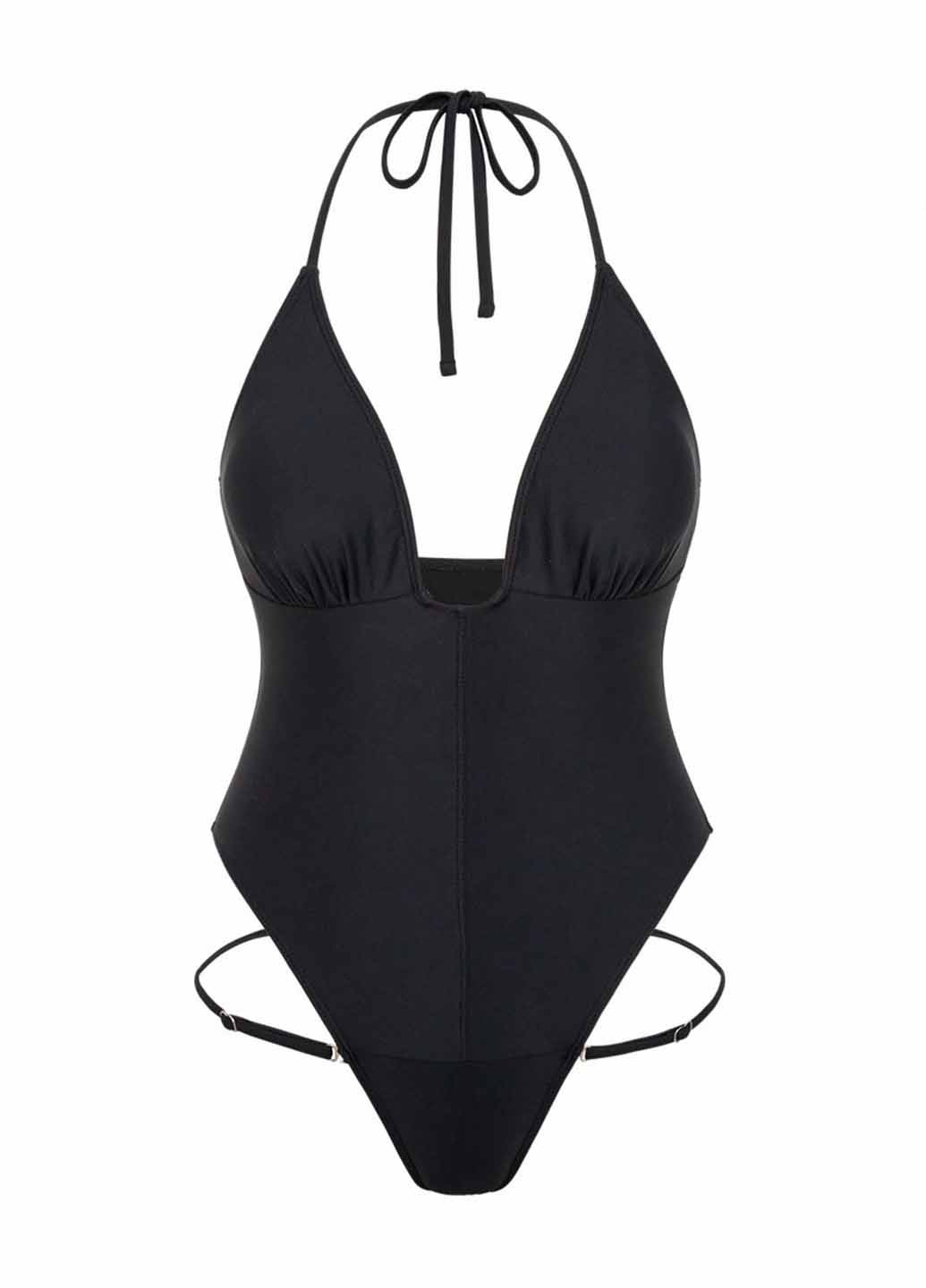 Чорний літній купальник суцільний SHEIN