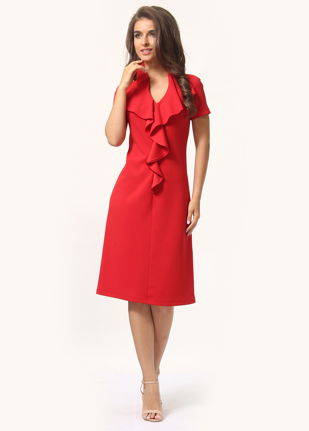 Красное кэжуал платье Lada Lucci однотонное