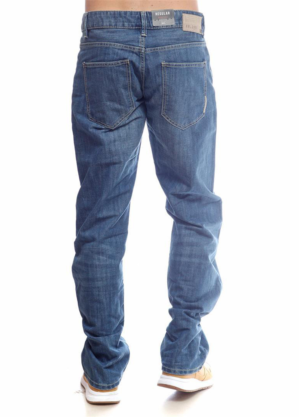Синие демисезонные со средней талией джинсы Kenvelo