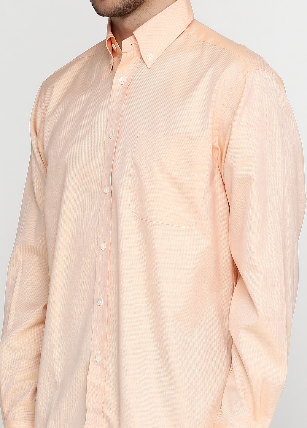 Персиковая кэжуал рубашка однотонная Ralph Lauren с длинным рукавом