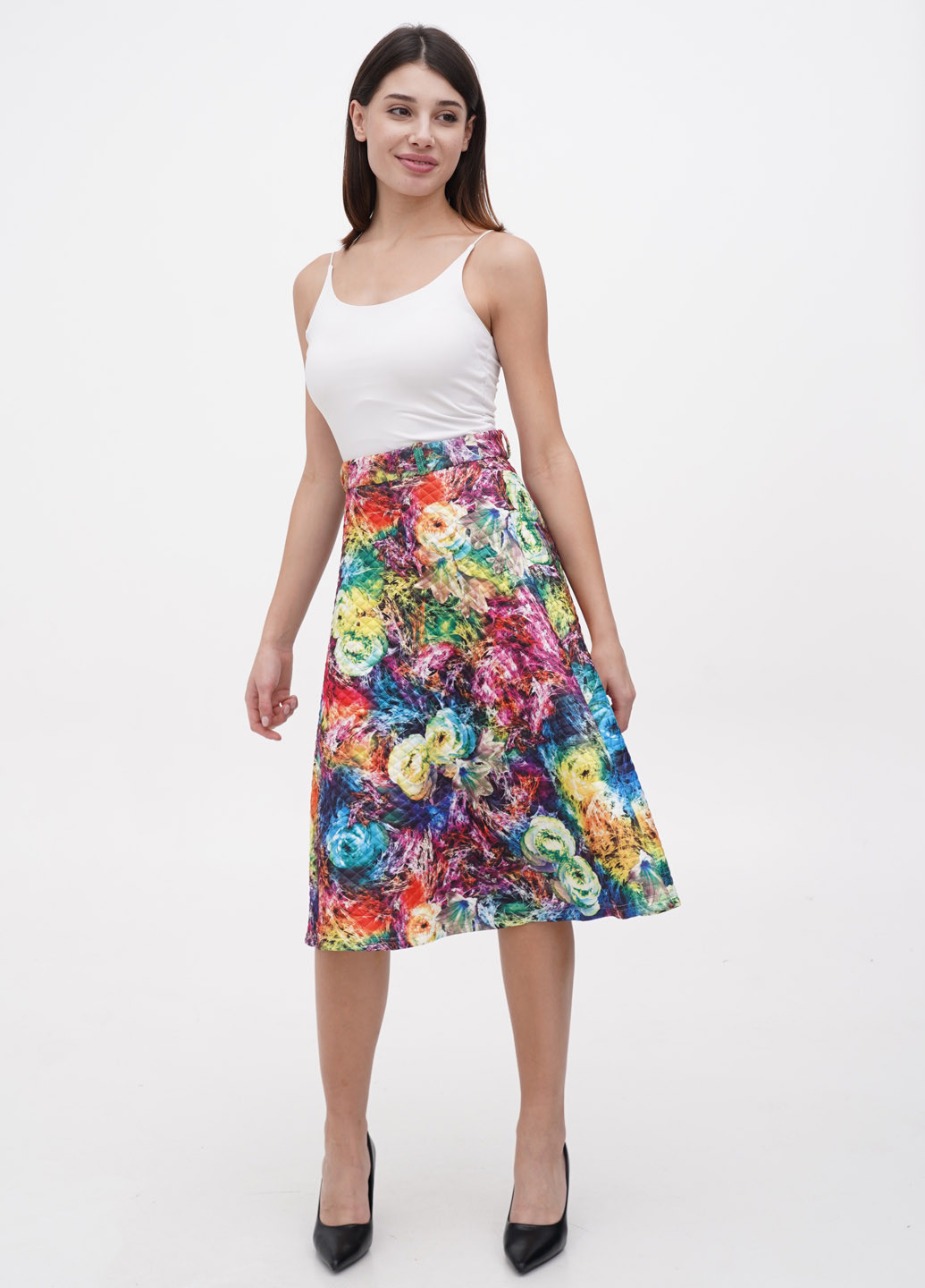 Разноцветная кэжуал цветочной расцветки юбка Laura Bettini клешированная