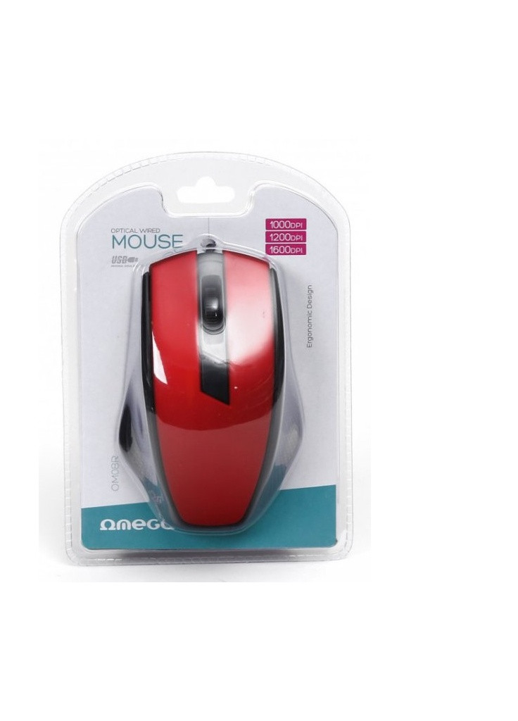 Мышка OM-08 USB Red (OM08R) Omega (253547327)