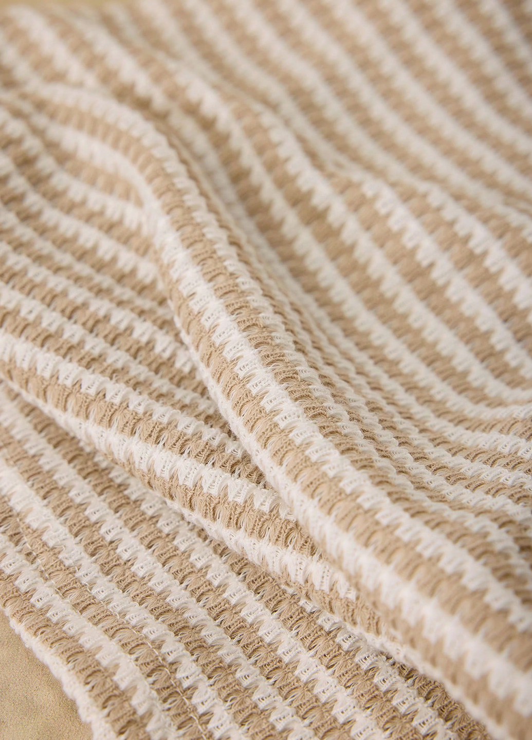 Кремовая женская футболка-поло для беременных SHEIN в полоску