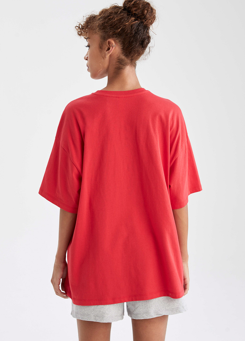 Красная летняя nba wordmark DeFacto Трикотажная футболка с коротким рукавом