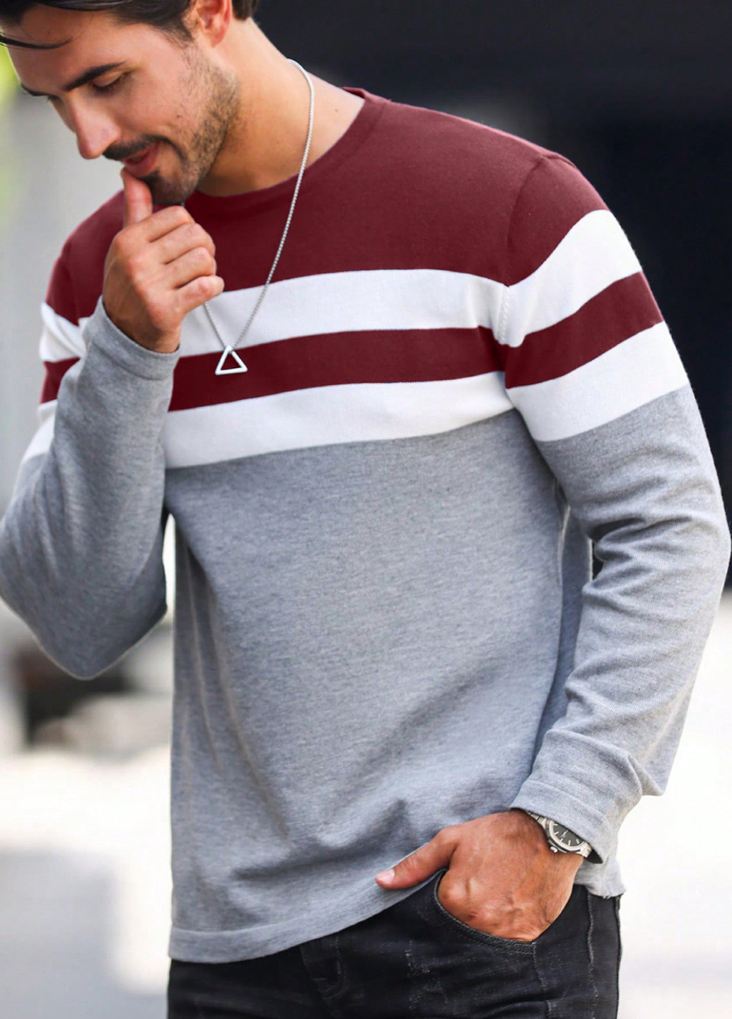 Бордовый демисезонный джемпер джемпер SHEIN