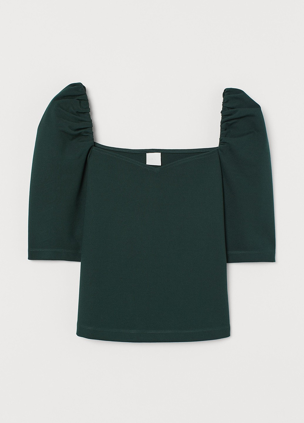 Топ-блузка H&M однотонні темно-зелені кежуали
