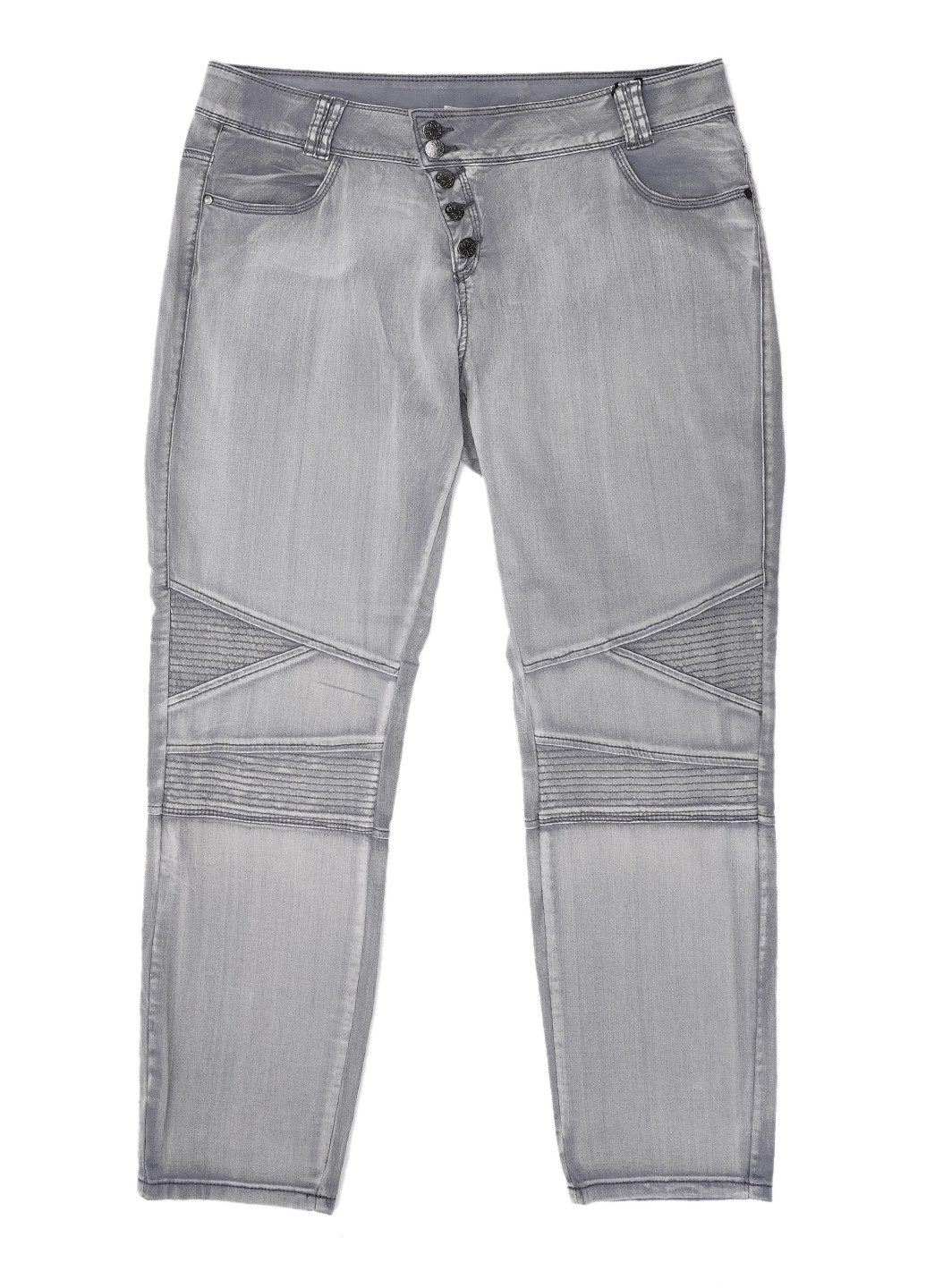 Джинси B.C. Best Connections завужені, вкорочені однотонні сірі джинсові бавовна