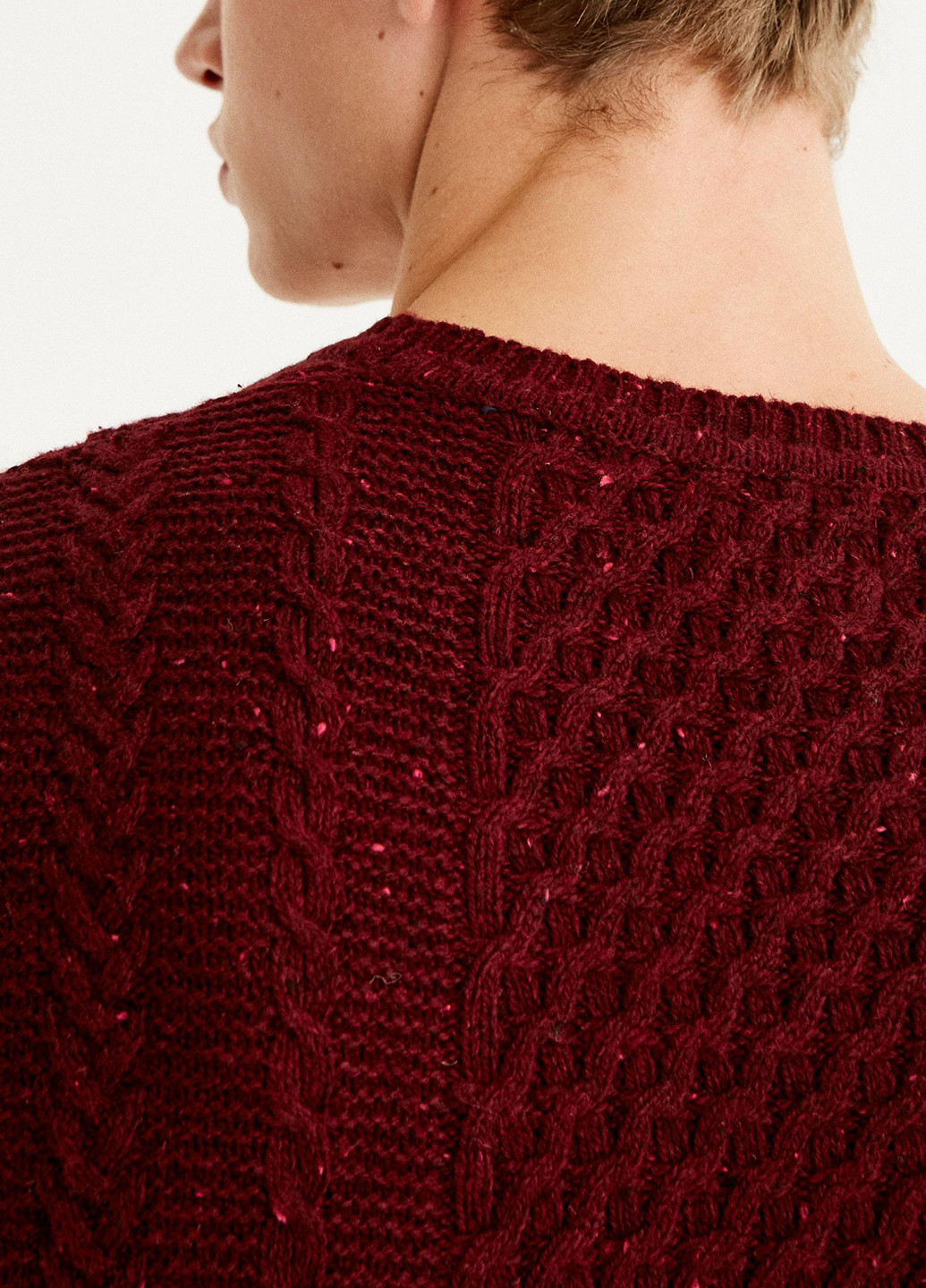 Бордовый джемпер,бордовий-білий, Pull & Bear