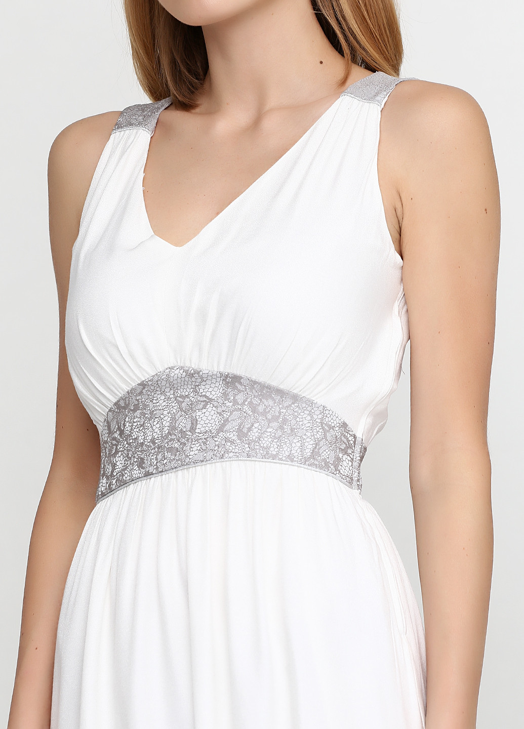 Белое кэжуал платье Naf Naf однотонное