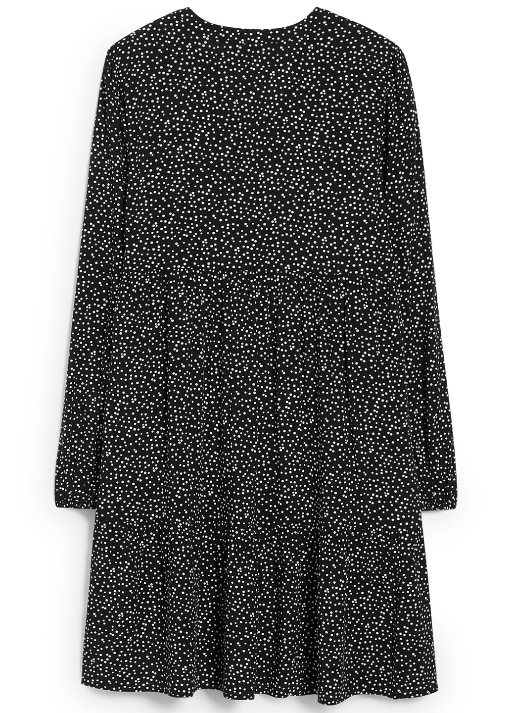 Черное кэжуал платье клеш C&A в горошек