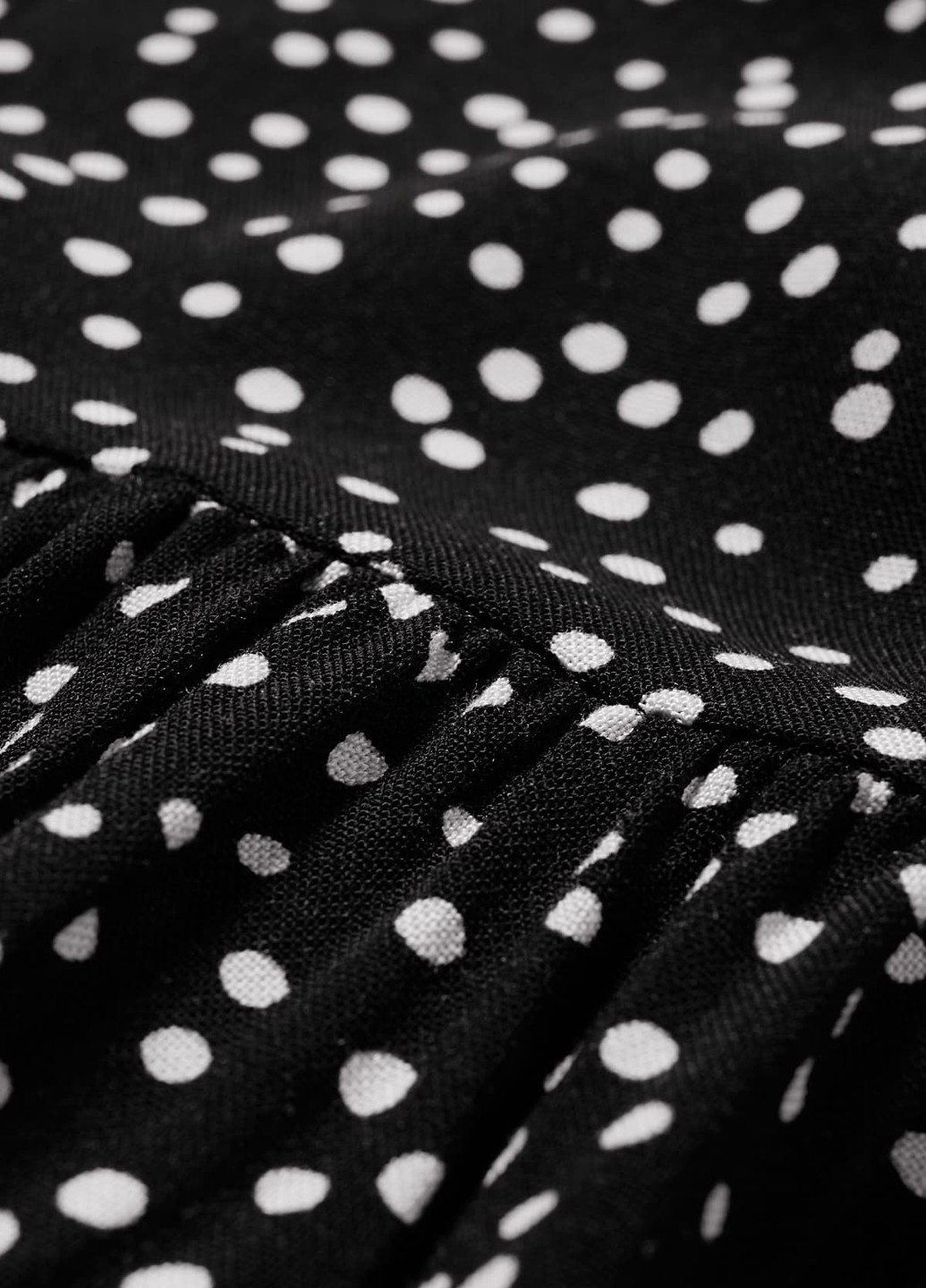 Черное кэжуал платье клеш C&A в горошек