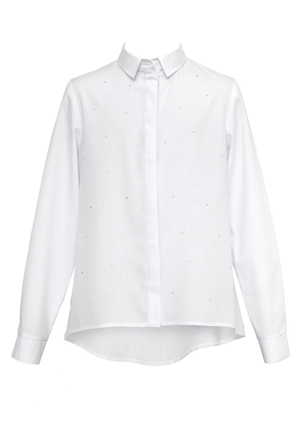 Белая однотонная блузка с длинным рукавом SLY демисезонная