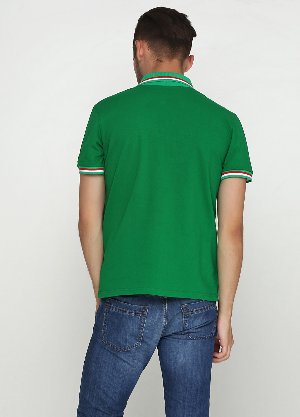 Зеленая футболка-поло для мужчин Manatki с надписью
