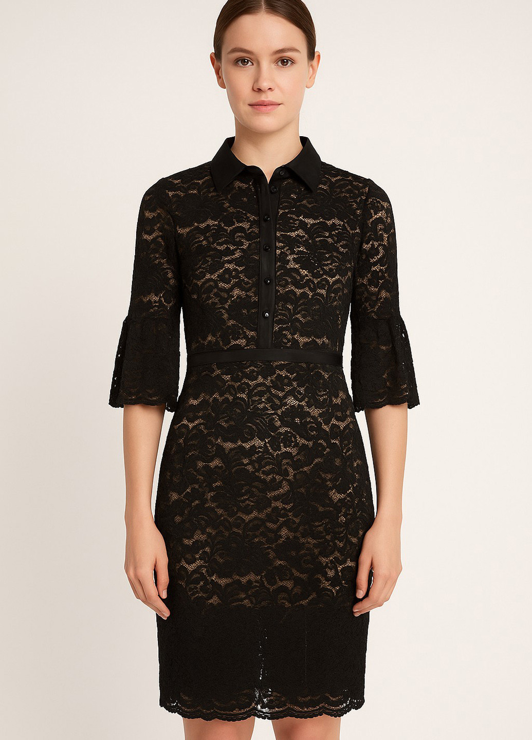 Чорна кежуал сукня футляр Sassofono однотонна