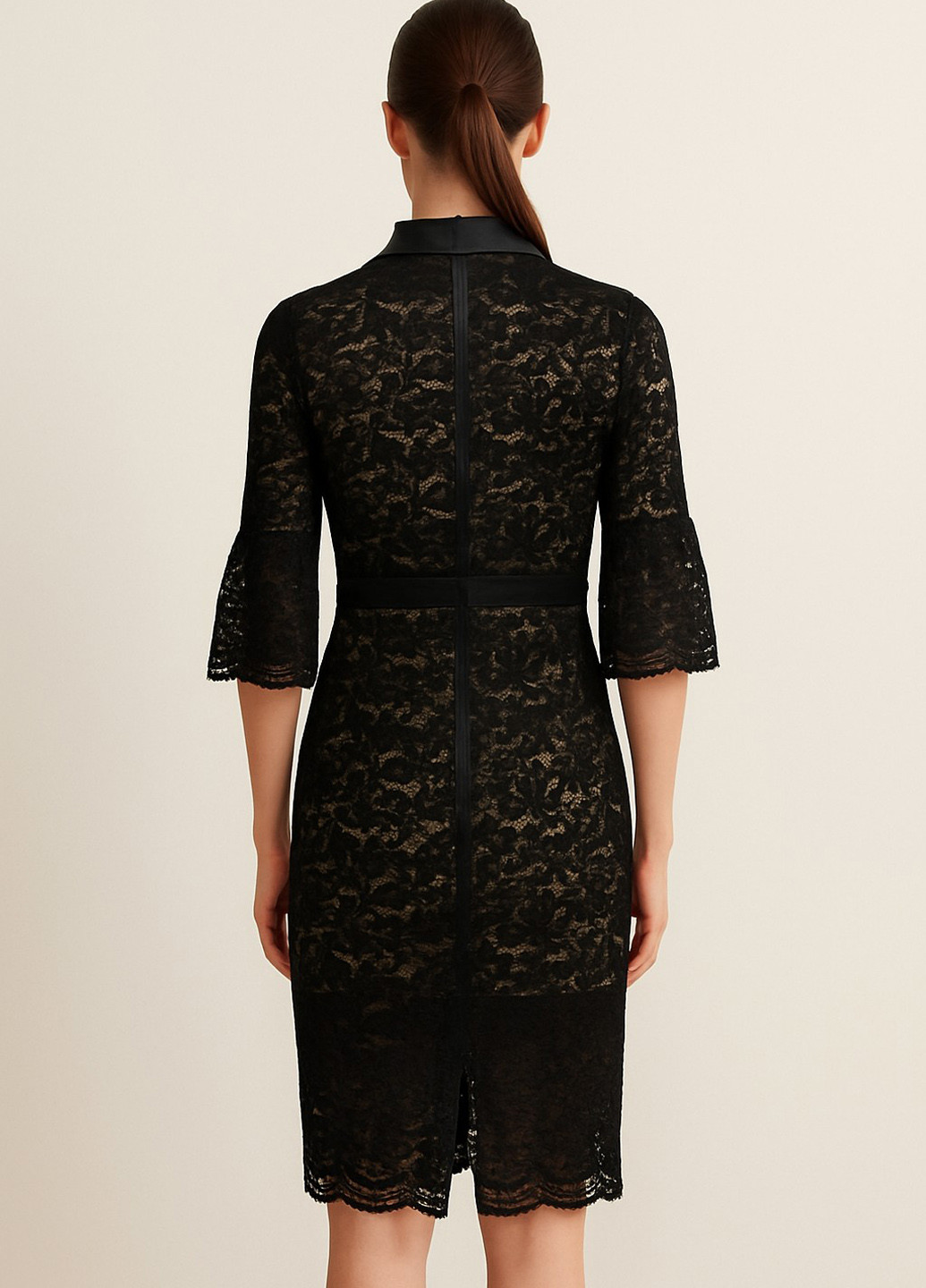 Чорна кежуал сукня футляр Sassofono однотонна