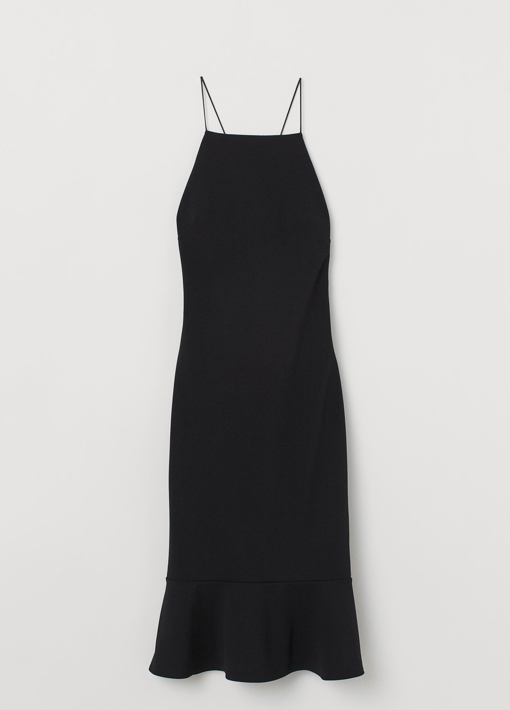 Черное коктейльное платье с открытой спиной, годе H&M однотонное