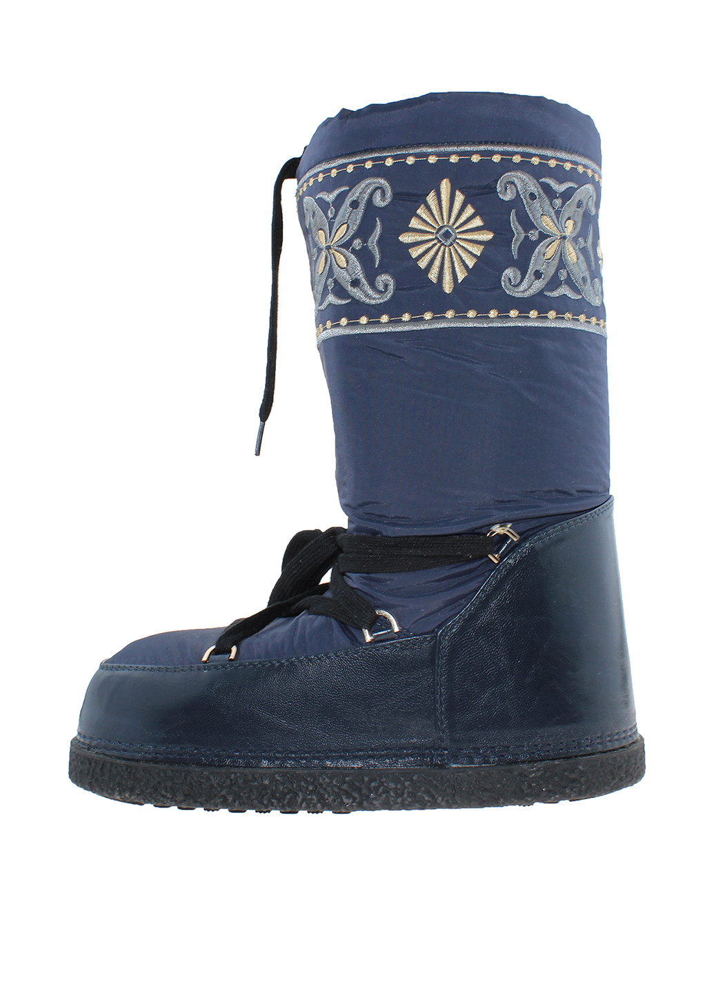 Темно-синие луноходы Gaterinna со шнуровкой, с вышивкой